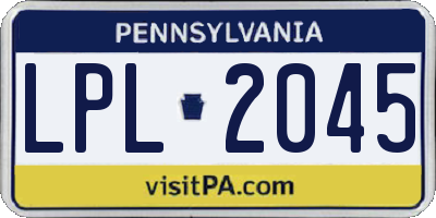 PA license plate LPL2045