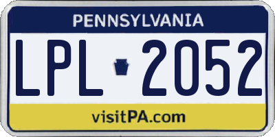 PA license plate LPL2052