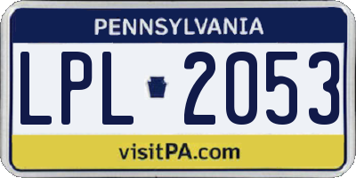 PA license plate LPL2053