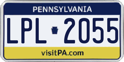 PA license plate LPL2055