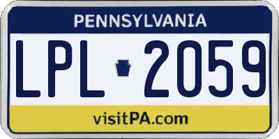 PA license plate LPL2059