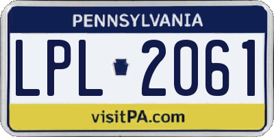 PA license plate LPL2061