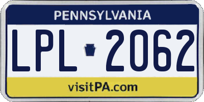 PA license plate LPL2062