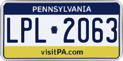PA license plate LPL2063