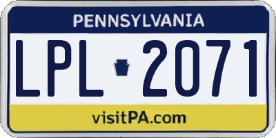 PA license plate LPL2071
