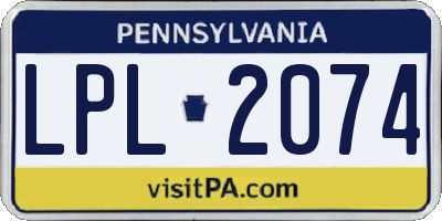 PA license plate LPL2074