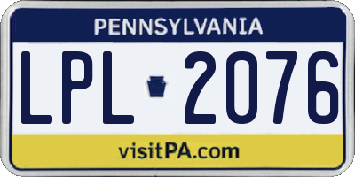 PA license plate LPL2076