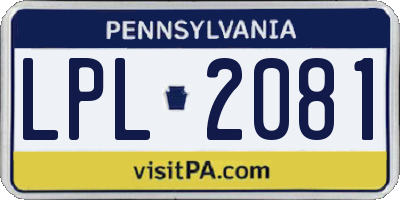 PA license plate LPL2081