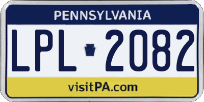 PA license plate LPL2082