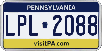 PA license plate LPL2088
