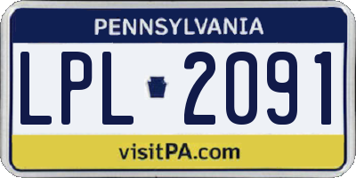PA license plate LPL2091