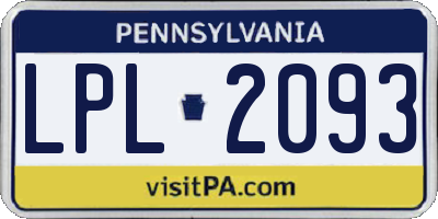 PA license plate LPL2093