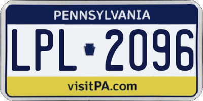 PA license plate LPL2096