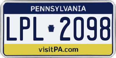 PA license plate LPL2098