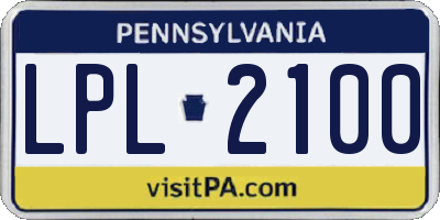 PA license plate LPL2100