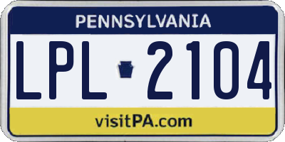 PA license plate LPL2104