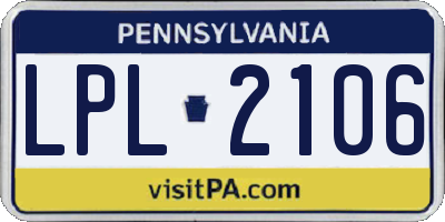 PA license plate LPL2106