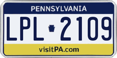 PA license plate LPL2109
