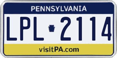 PA license plate LPL2114