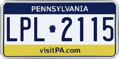 PA license plate LPL2115