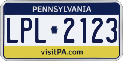 PA license plate LPL2123