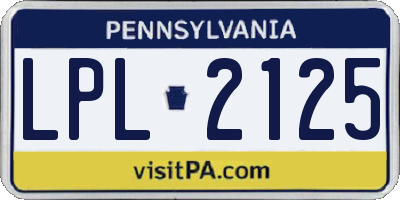 PA license plate LPL2125
