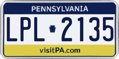 PA license plate LPL2135