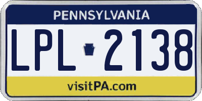 PA license plate LPL2138
