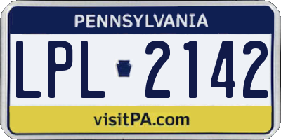 PA license plate LPL2142