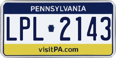 PA license plate LPL2143