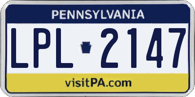 PA license plate LPL2147