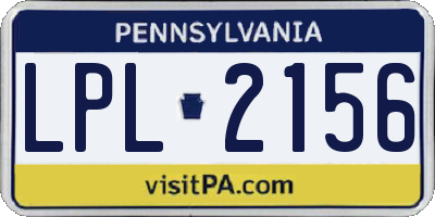 PA license plate LPL2156