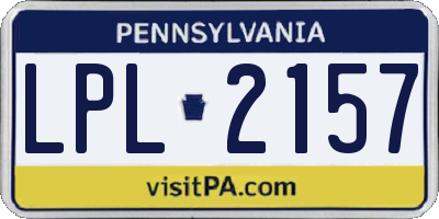 PA license plate LPL2157