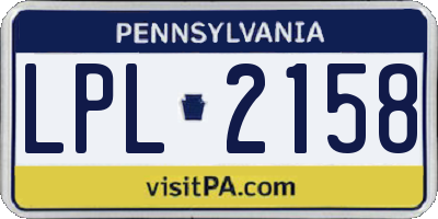 PA license plate LPL2158