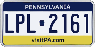 PA license plate LPL2161