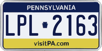 PA license plate LPL2163