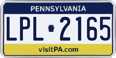 PA license plate LPL2165
