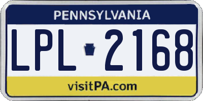 PA license plate LPL2168