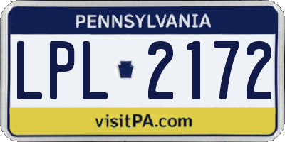 PA license plate LPL2172