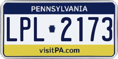 PA license plate LPL2173