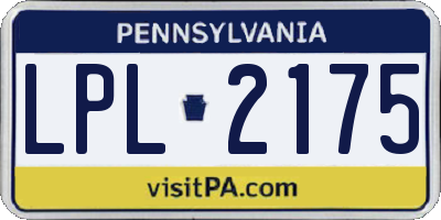 PA license plate LPL2175