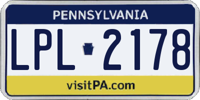 PA license plate LPL2178