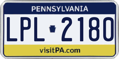 PA license plate LPL2180