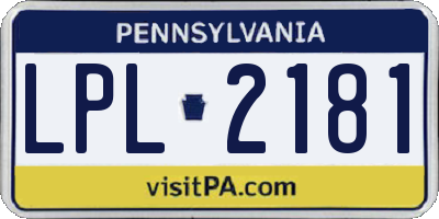 PA license plate LPL2181