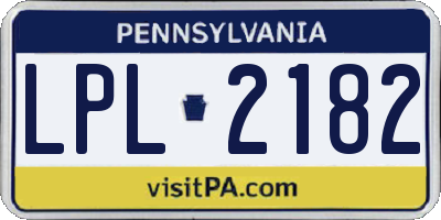 PA license plate LPL2182
