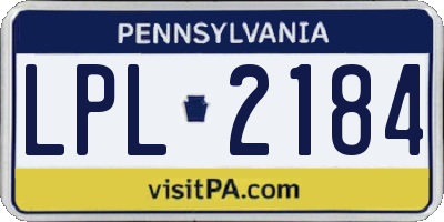 PA license plate LPL2184