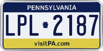 PA license plate LPL2187