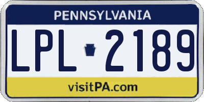 PA license plate LPL2189