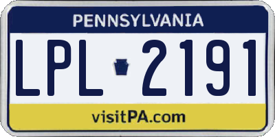 PA license plate LPL2191