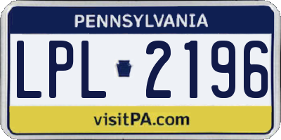 PA license plate LPL2196